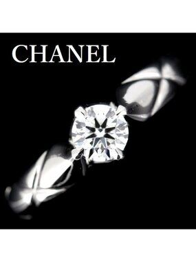 Chanel Quilted Diamond 030 CT F-Vvs 2 Ring Pt950 47